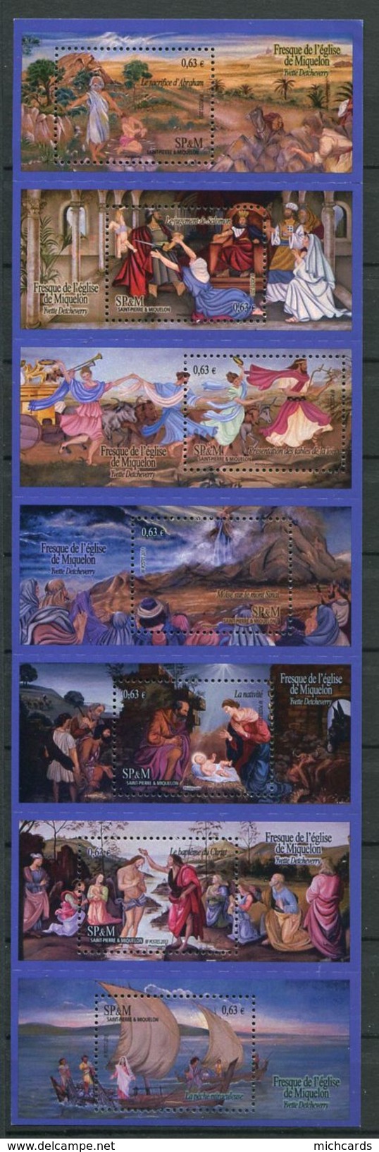 208 SAINT PIERRE MIQUELON 2013 - Yvert 1069/75 - Fresque Eglise Religion - Neuf ** (MNH) Sans Trace De Charniere - Neufs