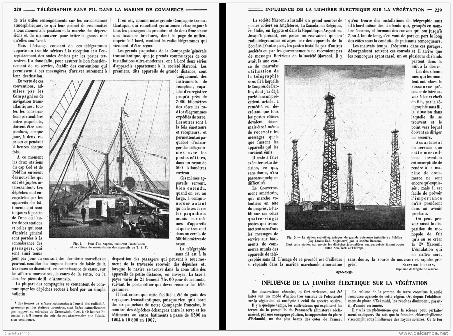 LES APPLICATIONS De La TELEGRAPHIE SANS FILS Dans La MARINE DU COMMERCE  1908 - Autres & Non Classés