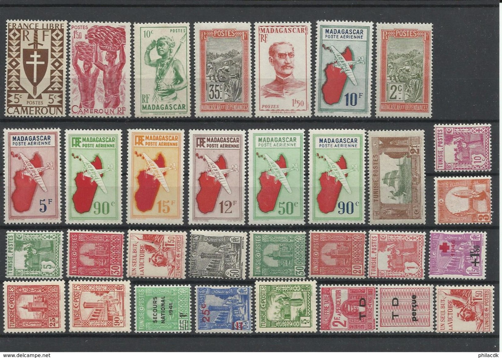 COLONIES FRANCAISES  - 14 SCANNS - BELLE COLLECTION DE 173 TIMBRES NEUFS** SANS CHARNIERE - Collections