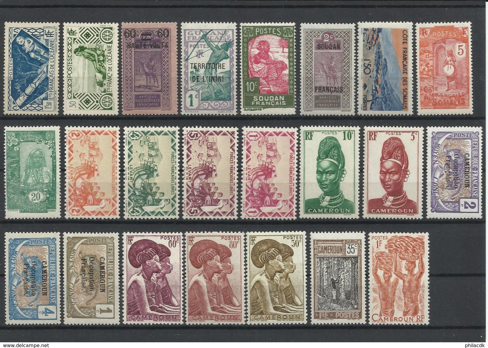 COLONIES FRANCAISES  - 14 SCANNS - BELLE COLLECTION DE 173 TIMBRES NEUFS** SANS CHARNIERE - Collections