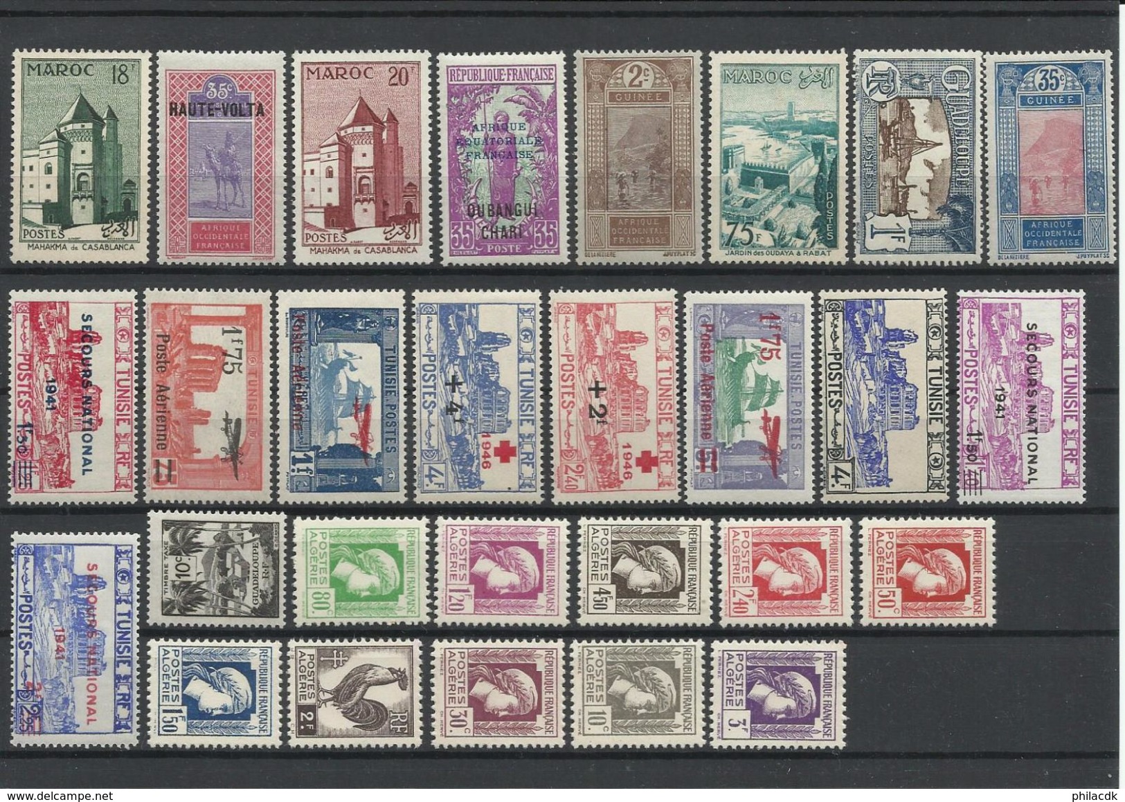 COLONIES FRANCAISES  - 14 SCANNS - BELLE COLLECTION DE 173 TIMBRES NEUFS** SANS CHARNIERE