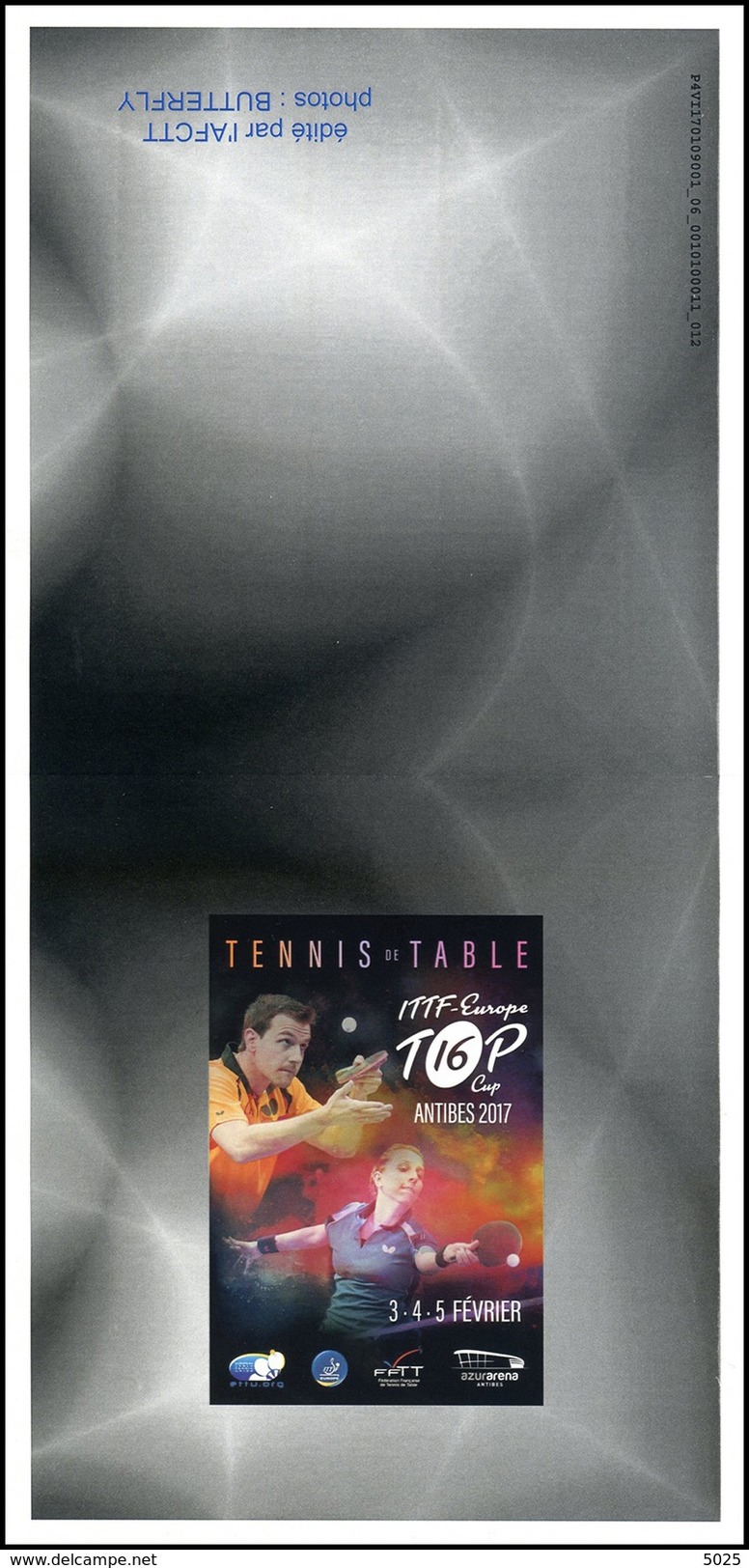 FRANCE 2017 - ITTF EUROPE TOP16 CUP Antibes(06) - Collector  4 Timbres - Tennis Table Tischtennis Tavolo - Collectors