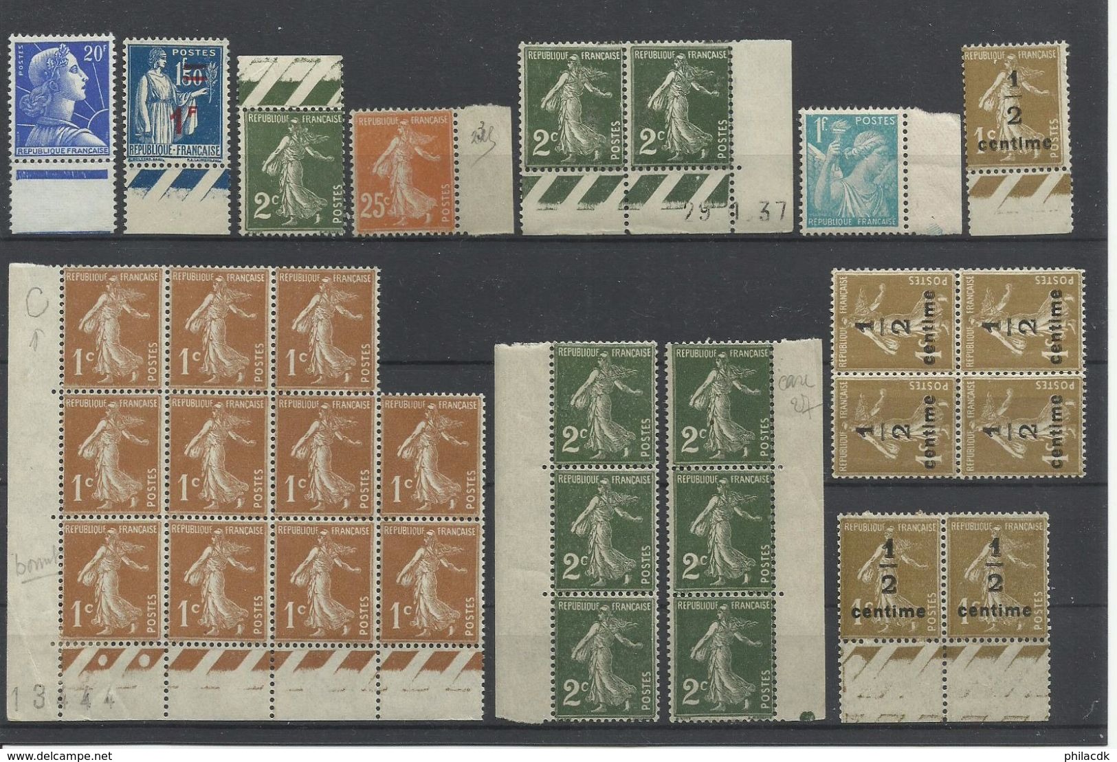 FRANCE  - VOIR 98 SCANNS - COLLECTION DE 1748 TIMBRES NEUFS* AVEC CHARNIERE OU GOMME ALTEREE/OBLITERES