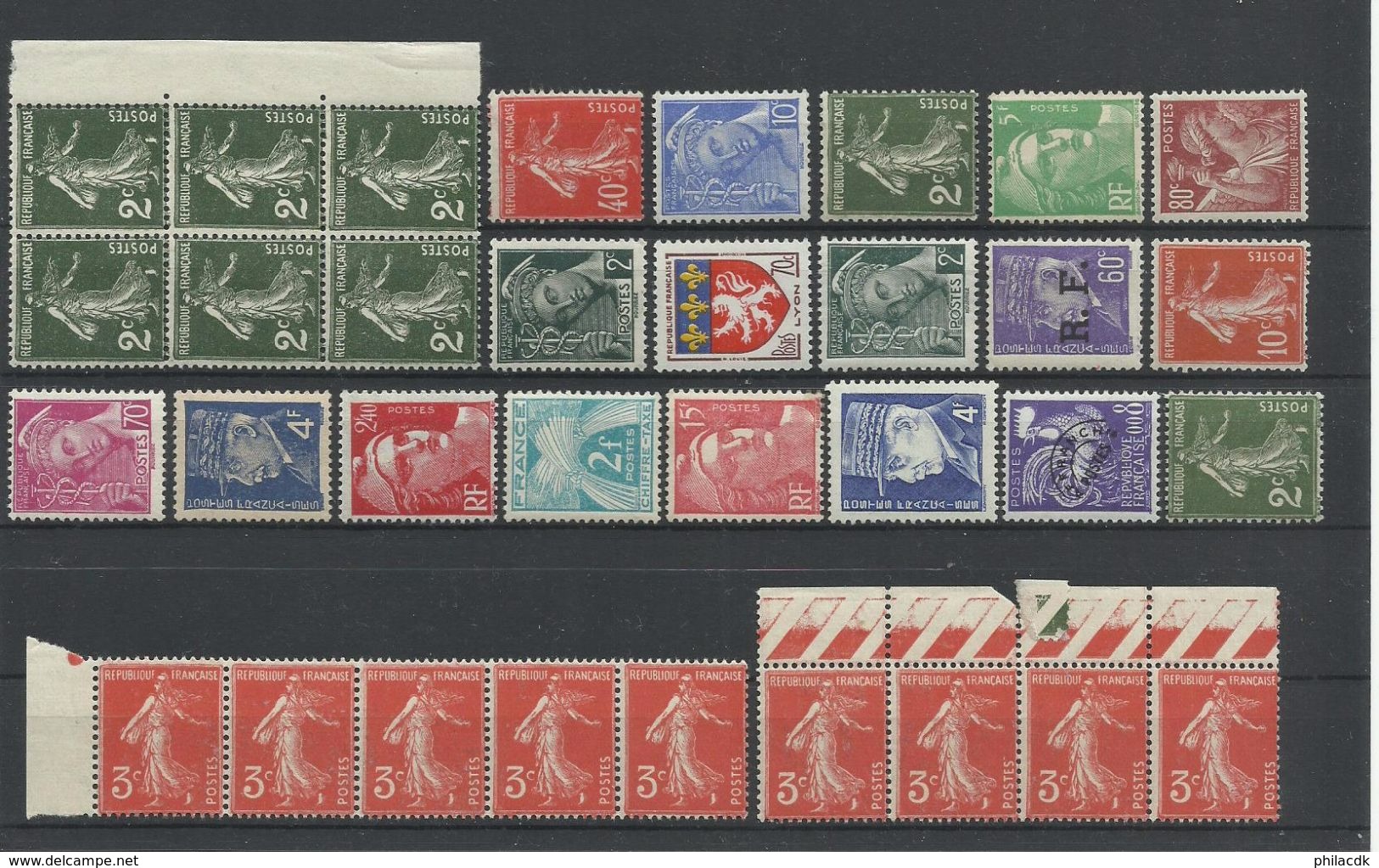 FRANCE  - VOIR 98 SCANNS - COLLECTION DE 1748 TIMBRES NEUFS* AVEC CHARNIERE OU GOMME ALTEREE/OBLITERES