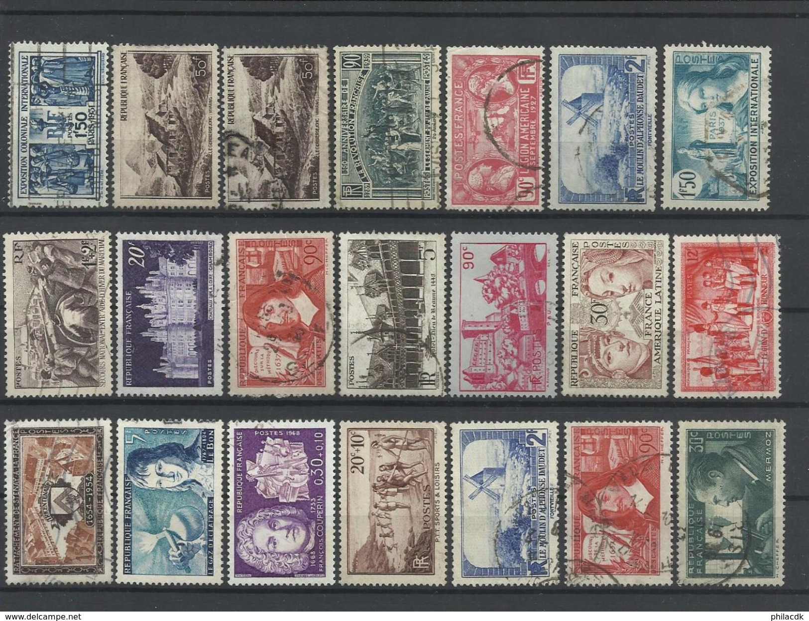 FRANCE  - VOIR 98 SCANNS - COLLECTION DE 1748 TIMBRES NEUFS* AVEC CHARNIERE OU GOMME ALTEREE/OBLITERES