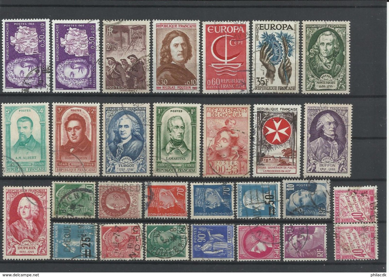 FRANCE  - VOIR 98 SCANNS - COLLECTION DE 1748 TIMBRES NEUFS* AVEC CHARNIERE OU GOMME ALTEREE/OBLITERES