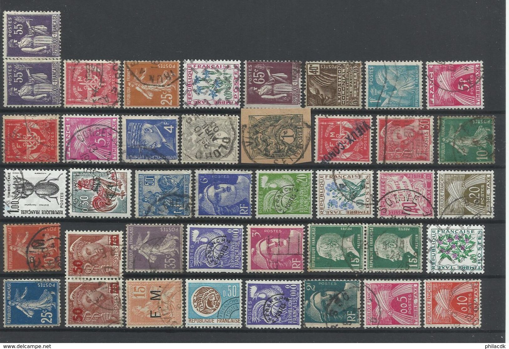 FRANCE  - VOIR 98 SCANNS - COLLECTION DE 1748 TIMBRES NEUFS* AVEC CHARNIERE OU GOMME ALTEREE/OBLITERES