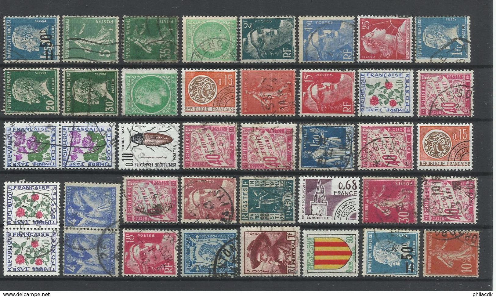 FRANCE  - VOIR 98 SCANNS - COLLECTION DE 1748 TIMBRES NEUFS* AVEC CHARNIERE OU GOMME ALTEREE/OBLITERES