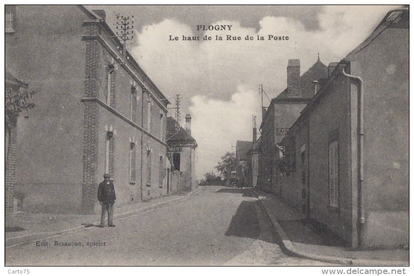 Flogny La Chapelle 89 - Haut De La Rue De La Poste - Editeur Besançon épicier - Flogny La Chapelle