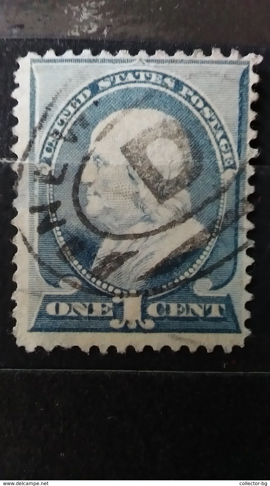 RARE 1 CENT US USA FRANKLIN 1890 DARK BLUE SUPERB STAMP WMK "D" TIMBRE - Other & Unclassified