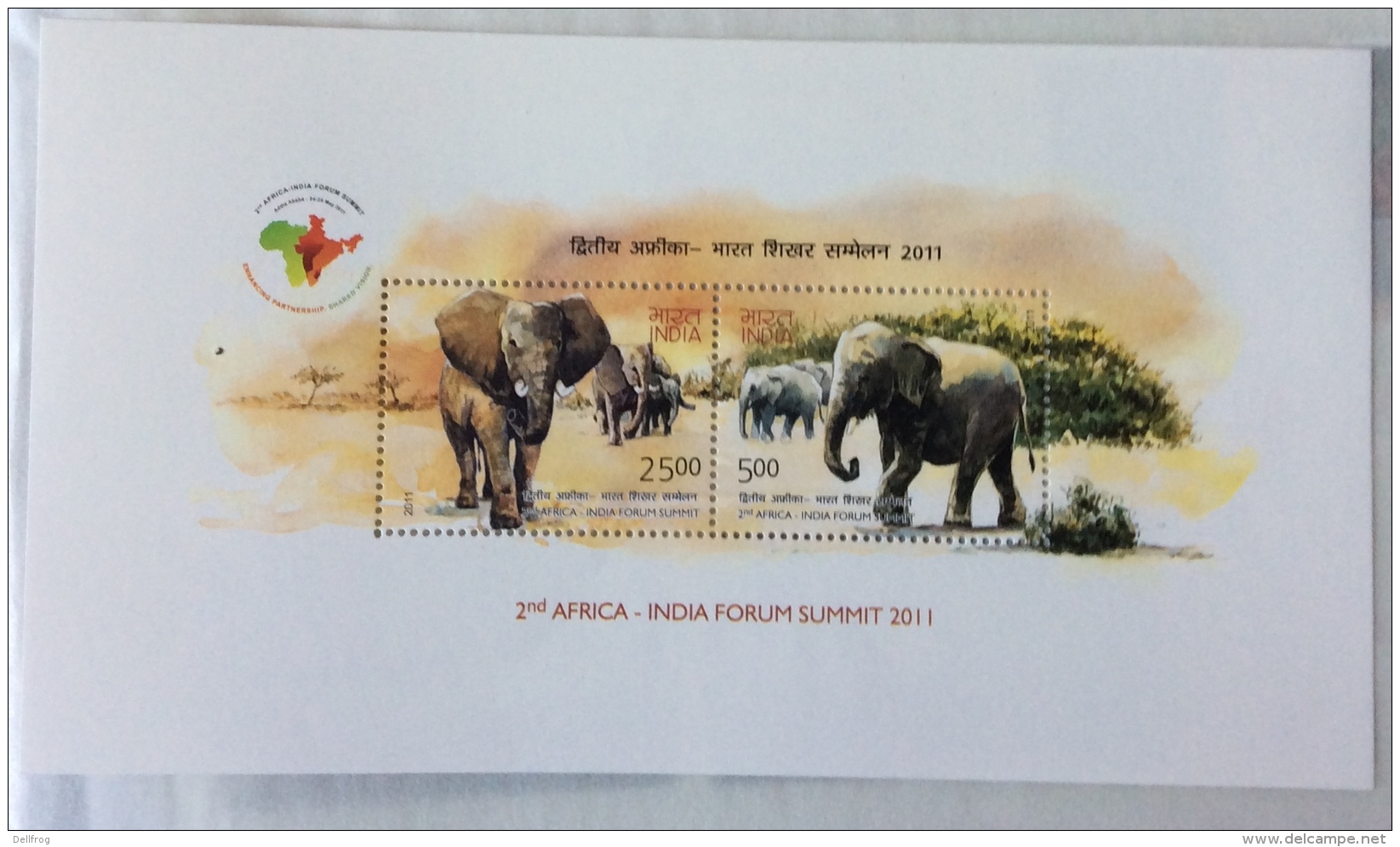 India 2011 2ND AFRICA INDIA FORUM SUMMIT ELEPHANTS  SHEET MNH - Unused Stamps