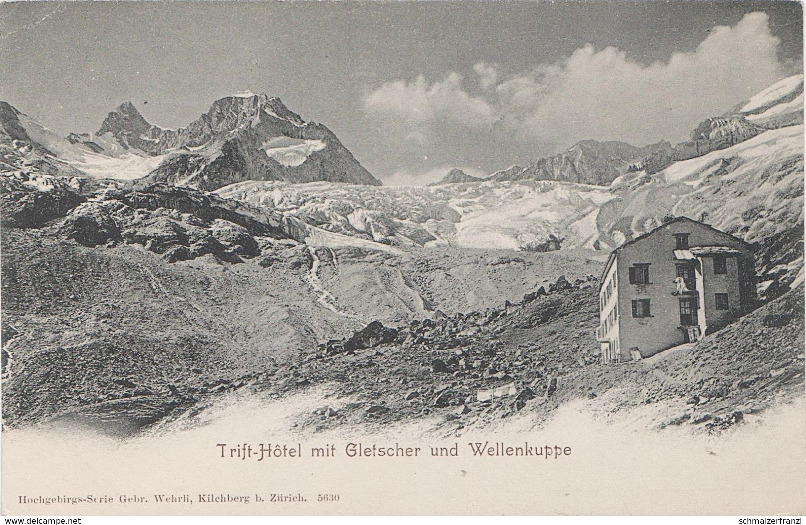 AK Trift Hotel Berggasthaus Trifthütte Gletscher Glacier Wellenkuppe A Zermatt Täsch Randa Schweiz Suisse Wallis VS - Randa