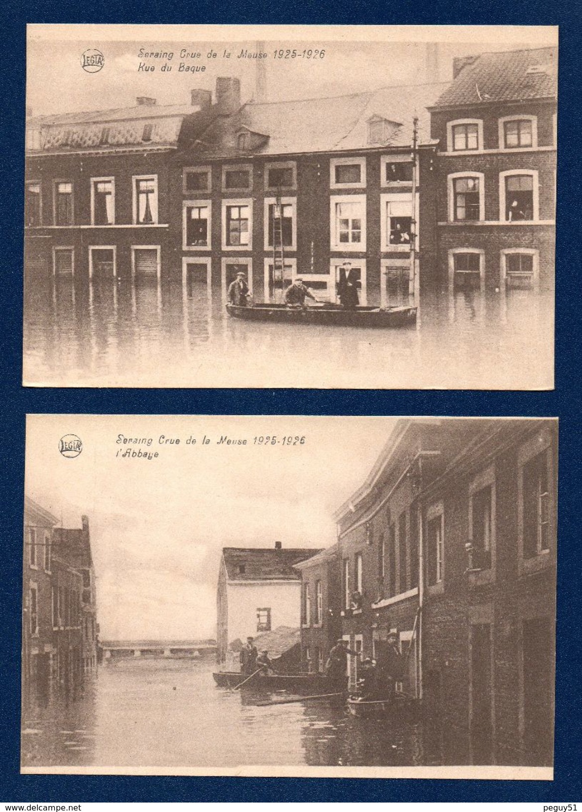 Seraing.  Lot De 5 Cartes .Crue De La Meuse Décembre 1925-Janvier 1926. Voir Descriptions - Seraing