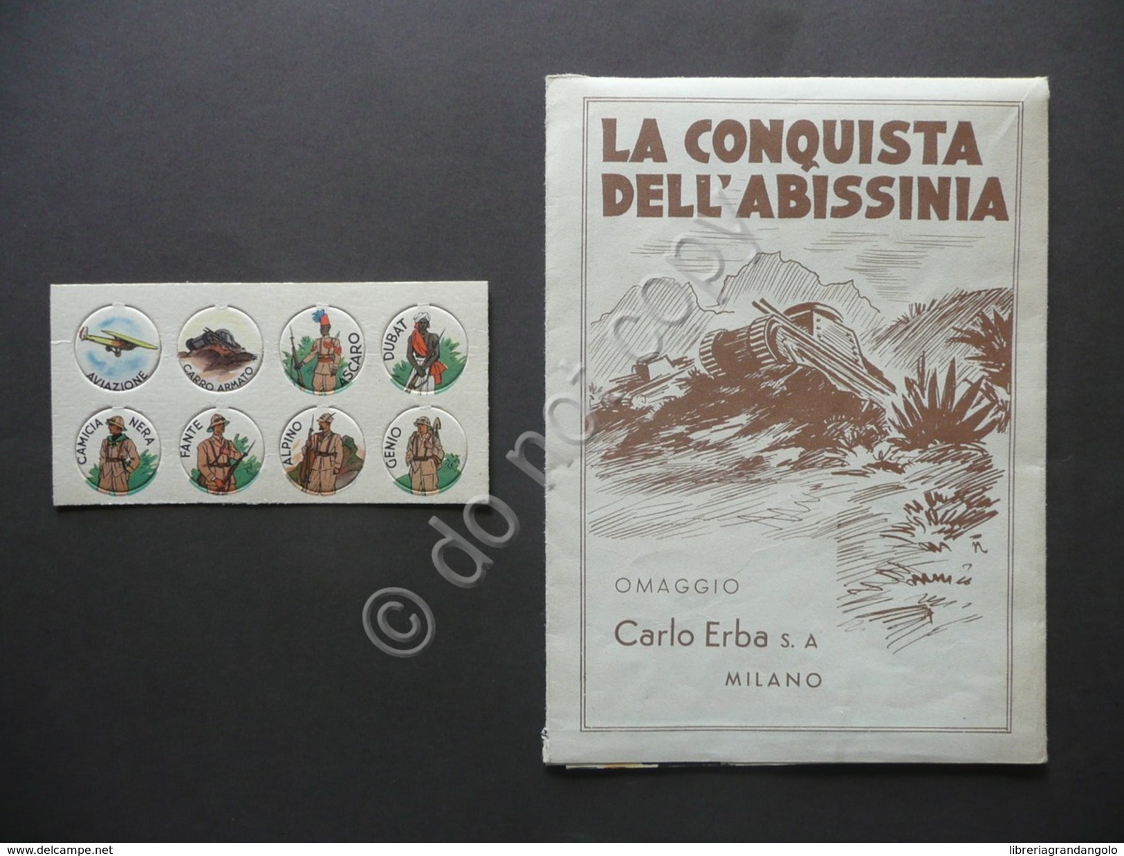 Gioco La Conquista Dell'Abissinia Carlo Erba Milano Completo Segnaposti 1936 - Non Classificati