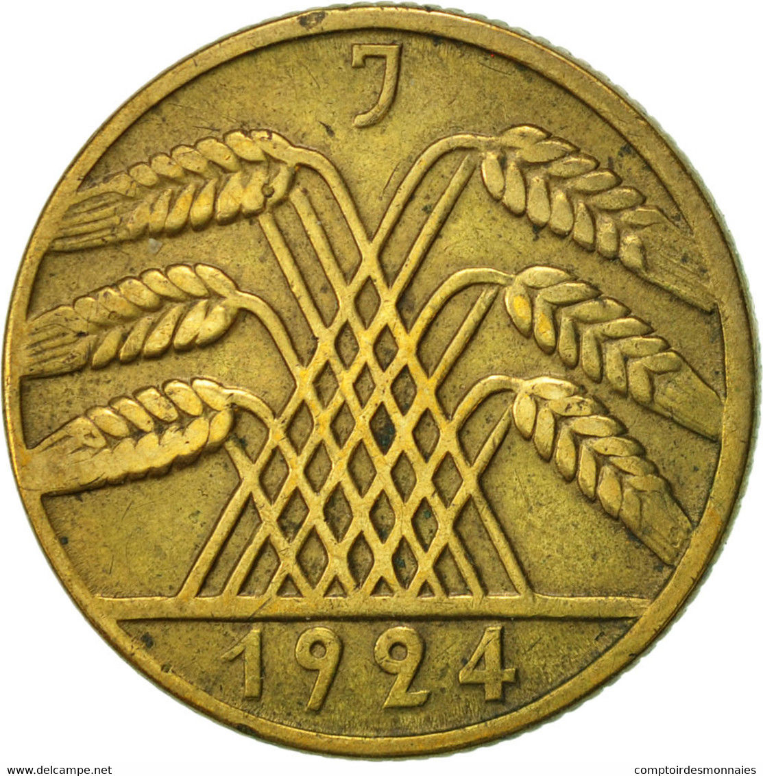 Monnaie, Allemagne, République De Weimar, 10 Rentenpfennig, 1924, Hambourg - 10 Rentenpfennig & 10 Reichspfennig