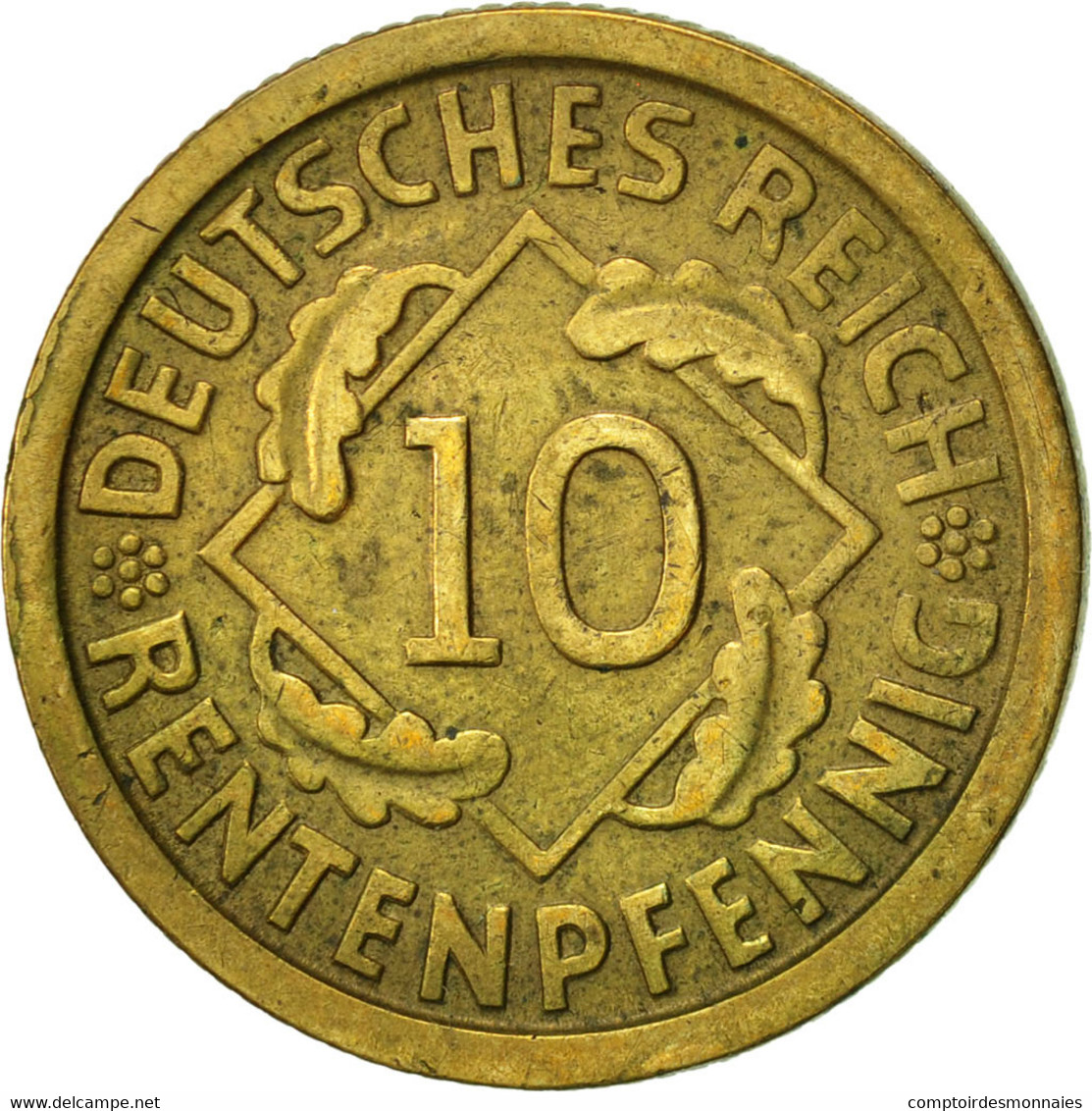 Monnaie, Allemagne, République De Weimar, 10 Rentenpfennig, 1924, Hambourg - 10 Rentenpfennig & 10 Reichspfennig