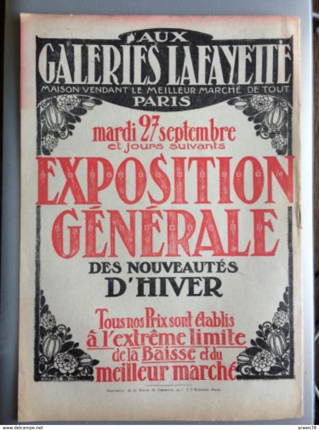 Le Cri De Paris Societe Des Nations La Cours Permanente De Justice Jeu De Cartes Pub Galeries Lafayette Septembre 1921 - Autres & Non Classés