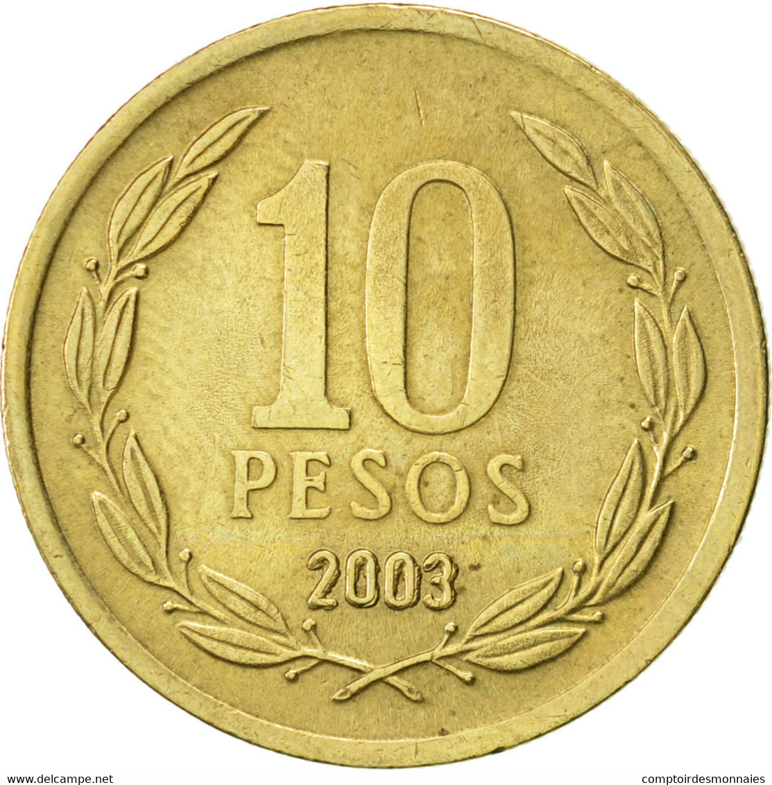 Monnaie, Chile, 10 Pesos, 2003, Santiago, SUP, Aluminum-Bronze, KM:228.2 - Chili