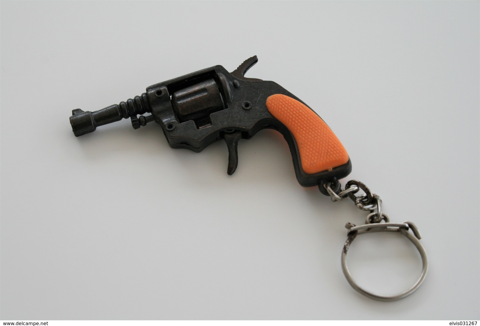 Vintage TOY GUN :  UNKNOWN - L=6,0cm - Keychain 1960s-70s - Keywords : Cap - Cork Gun - Rifle - Revolver - Pistol - Tin - Armas De Colección