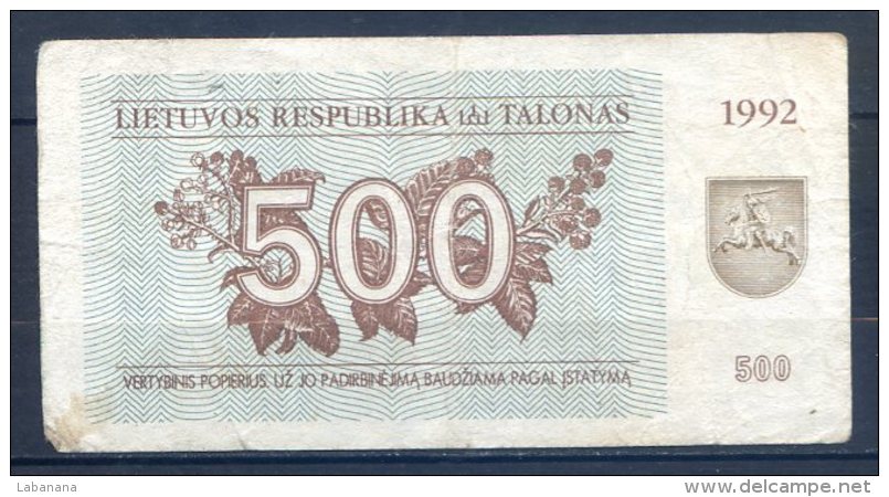 506-Lituanie Billet De 500 Talonas 1992 LG397 - Lituanie