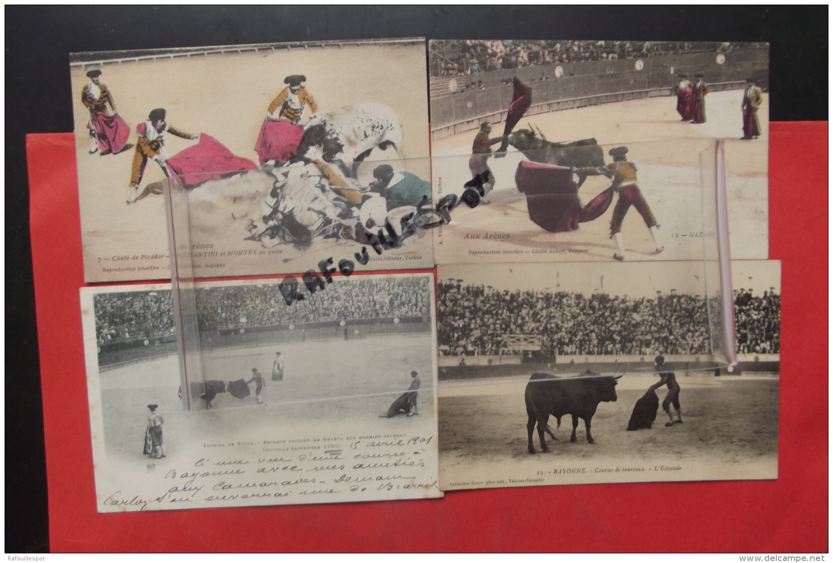 Cp Aux Arenes Lot 2 Cartesmazzantini N  7-12 Couleur +corrida De Toros +bayonne Courses De Taureaux Lot 4 Cartes - Corridas