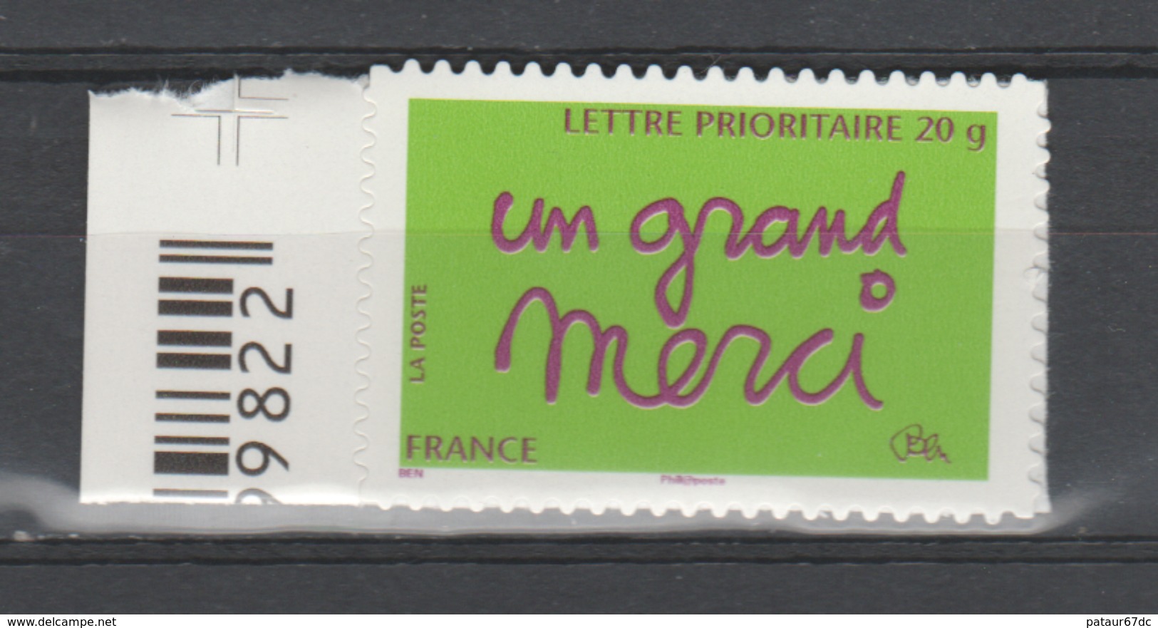 FRANCE / 2008 / Y&T N° AA 205 ** : "Un Grand Merci" (TVP Prio 20g) Adhésif De Feuille Avec Bord - état D'origine - Autres & Non Classés