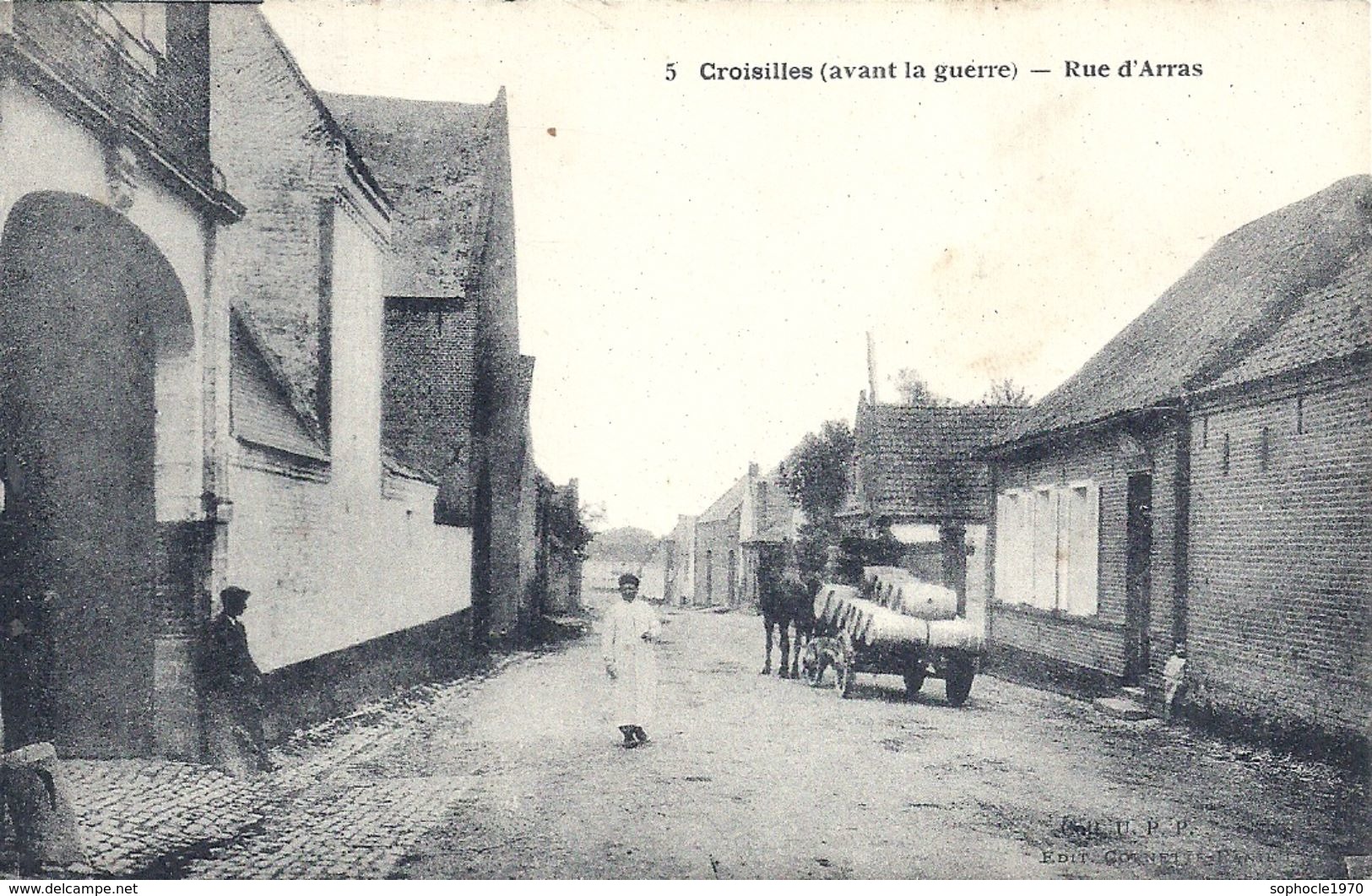 PAS DE CALAIS - 62 - CROISILLES - Rue D'Arras - Avant Guerre 14 - Animation - Croisilles