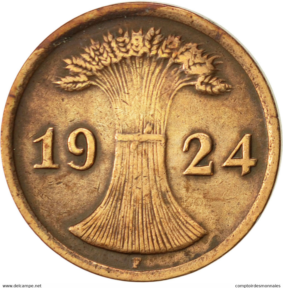Monnaie, Allemagne, République De Weimar, 2 Rentenpfennig, 1924, Stuttgart - 2 Rentenpfennig & 2 Reichspfennig