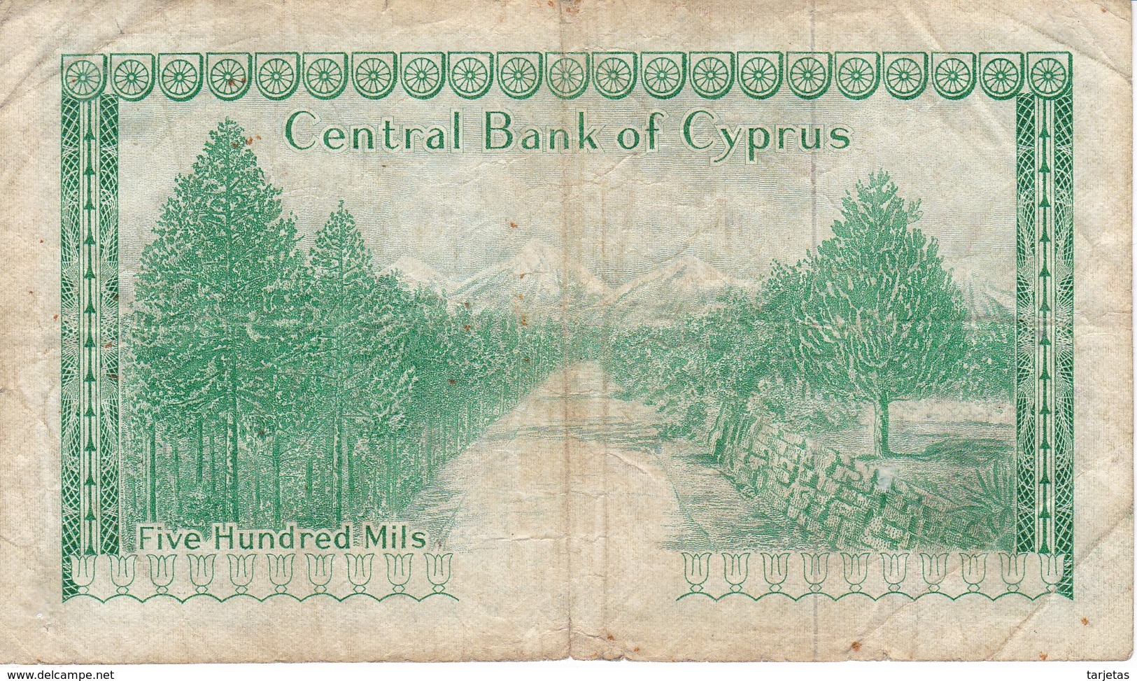BILLETE DE CHIPRE DE 500 MILS DEL AÑO 1979 (BANKNOTE) - Chipre