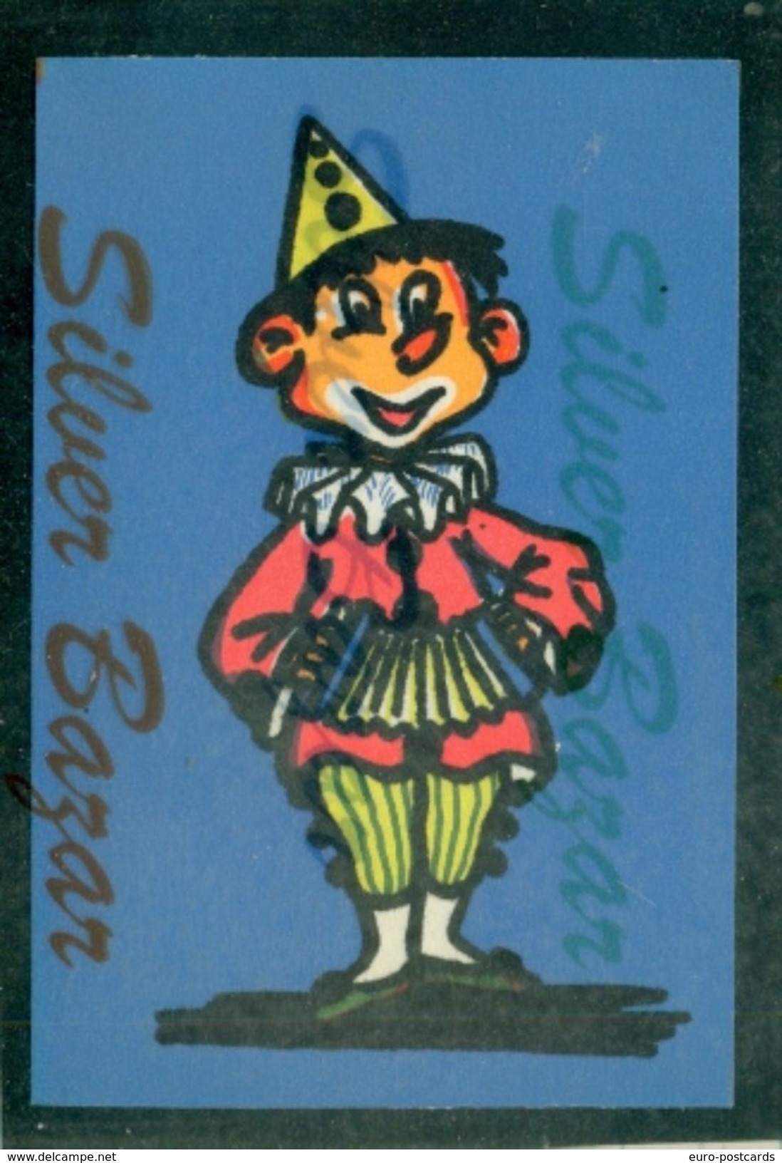 CARTOLINA IN VELLUTO-CARTE POSTALE VELOUR-VELVET POSTCARD-SAMTKARTE-CLOWN - Altri & Non Classificati