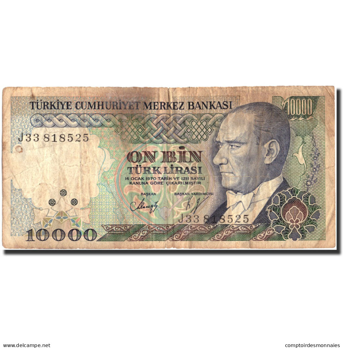 Billet, Turquie, 10,000 Lira, 1970, 1970-10-14, KM:199, B - Turchia