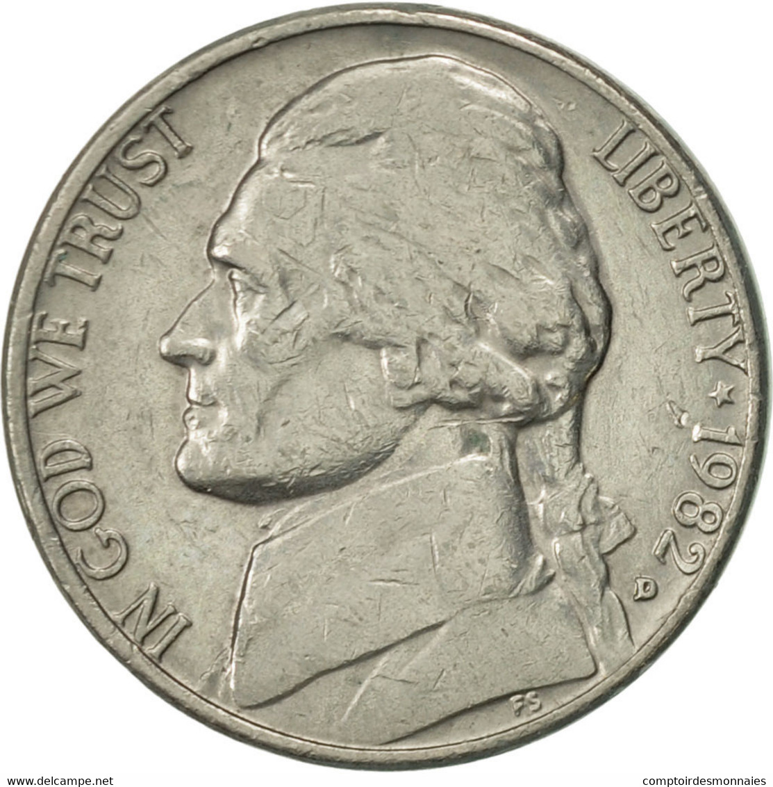 Monnaie, États-Unis, Jefferson Nickel, 5 Cents, 1982, U.S. Mint, Denver, TTB - 1938-…: Jefferson