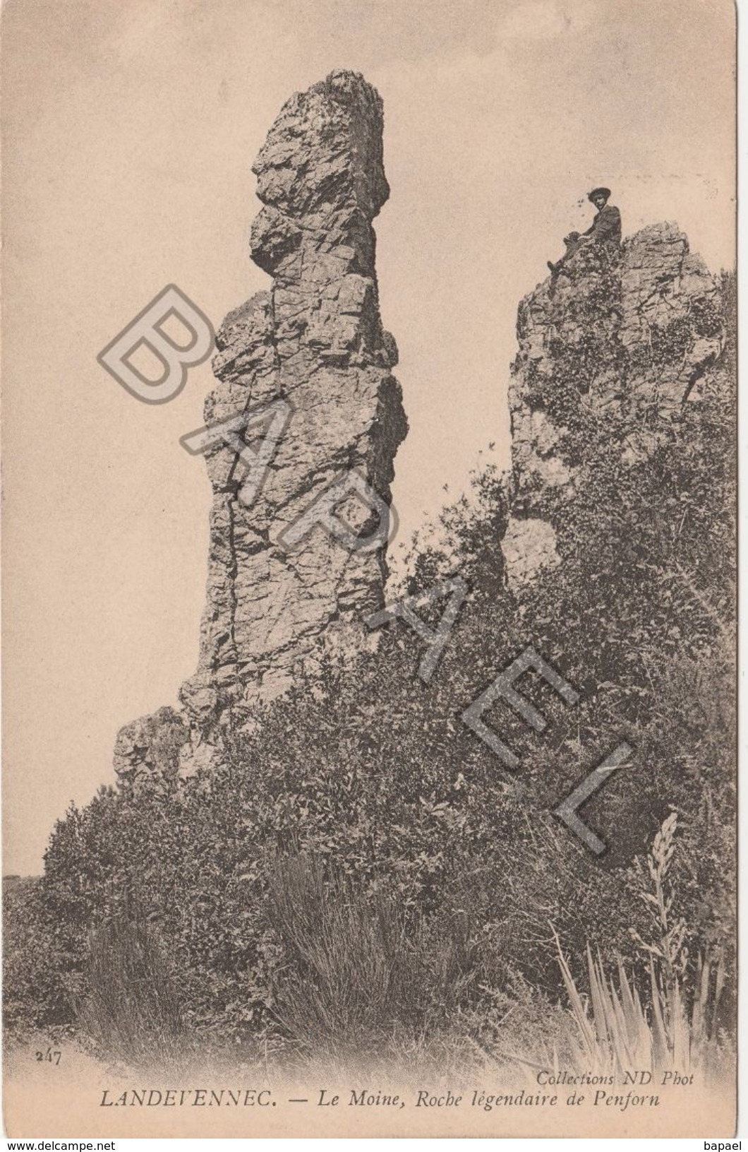 Landévennec (29) - Le Moine, Roche Légendaire De Penforn (Circulé En 1905) - Landévennec