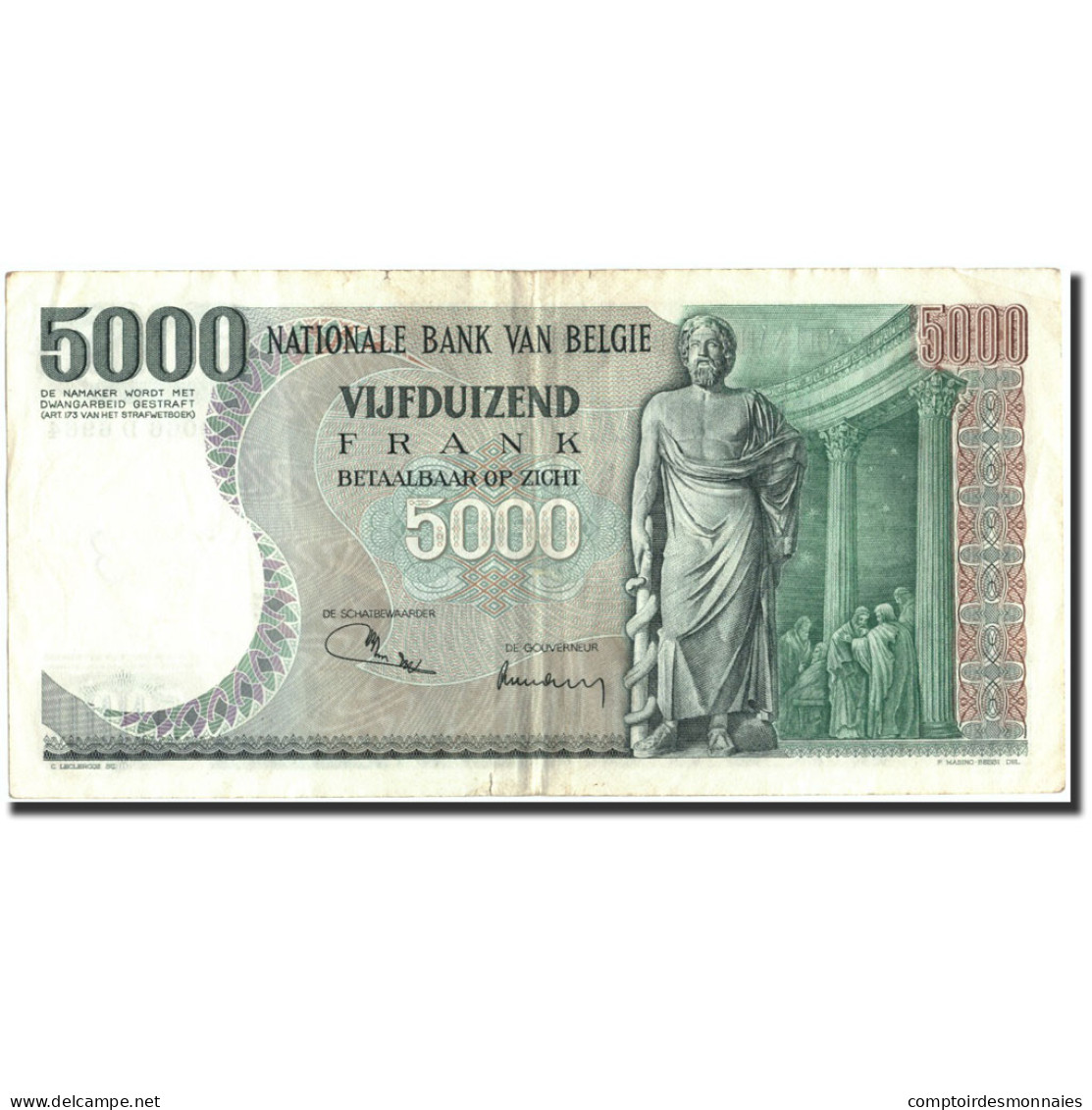 Billet, Belgique, 5000 Francs, 1973, 1973-01-08, KM:137, TB+ - 5000 Francos