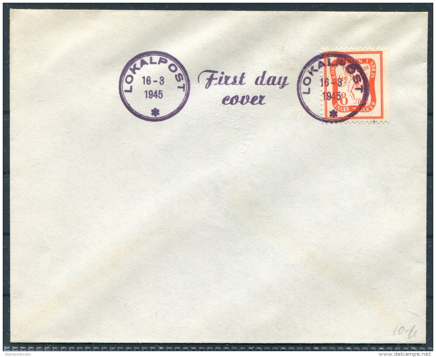 1945 Sweden Local Lokalposten First Day Cover, FDC Boras - Emissioni Locali