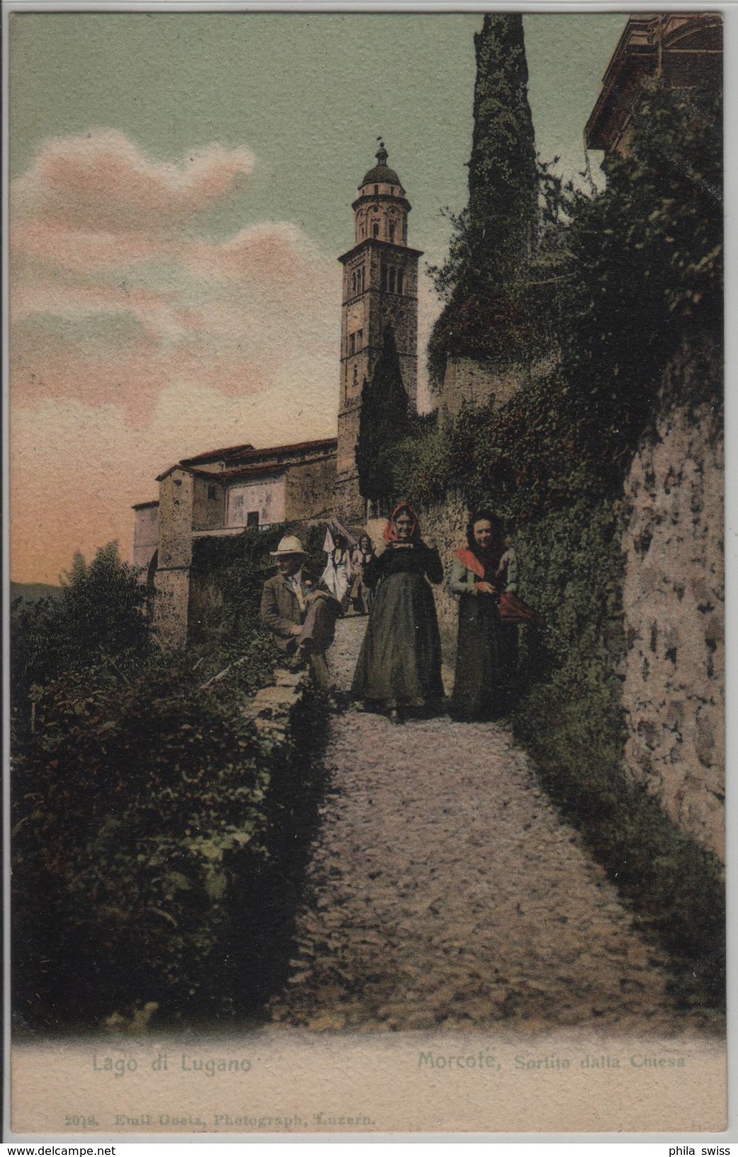 Lago Di Lugano - Marcote, Sortita Dalla Chiesa - Photo: E. Goetz No. 2078 - Lugano