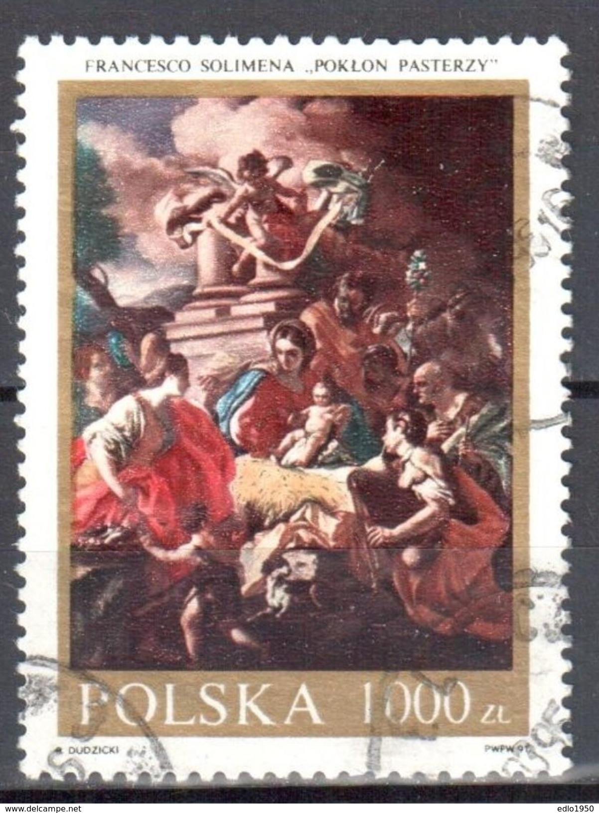 Poland 1991 - Nativity Scene, By Francesco Solimena - Mi 3350 - Used Gestempelt - Usati