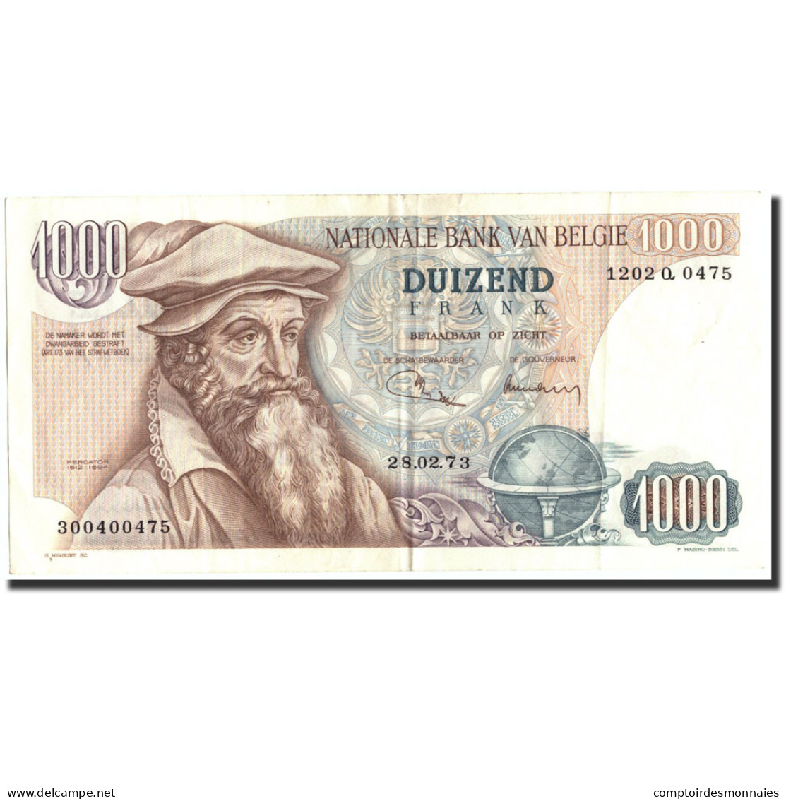 Billet, Belgique, 1000 Francs, 1973, 1973-02-28, KM:136b, TTB - 1000 Francs