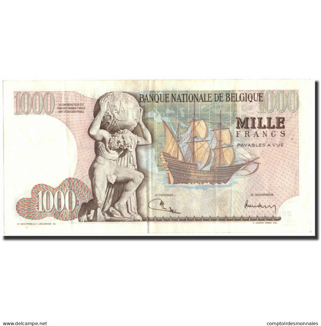 Billet, Belgique, 1000 Francs, 1973, 1973-02-28, KM:136b, TTB - 1000 Francs