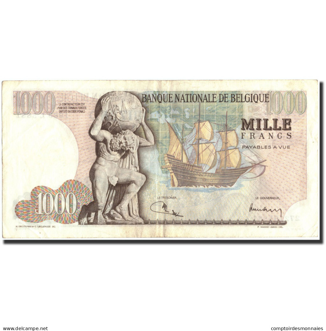 Billet, Belgique, 1000 Francs, 1973, 1973-01-08, KM:136b, TTB - 1000 Francos