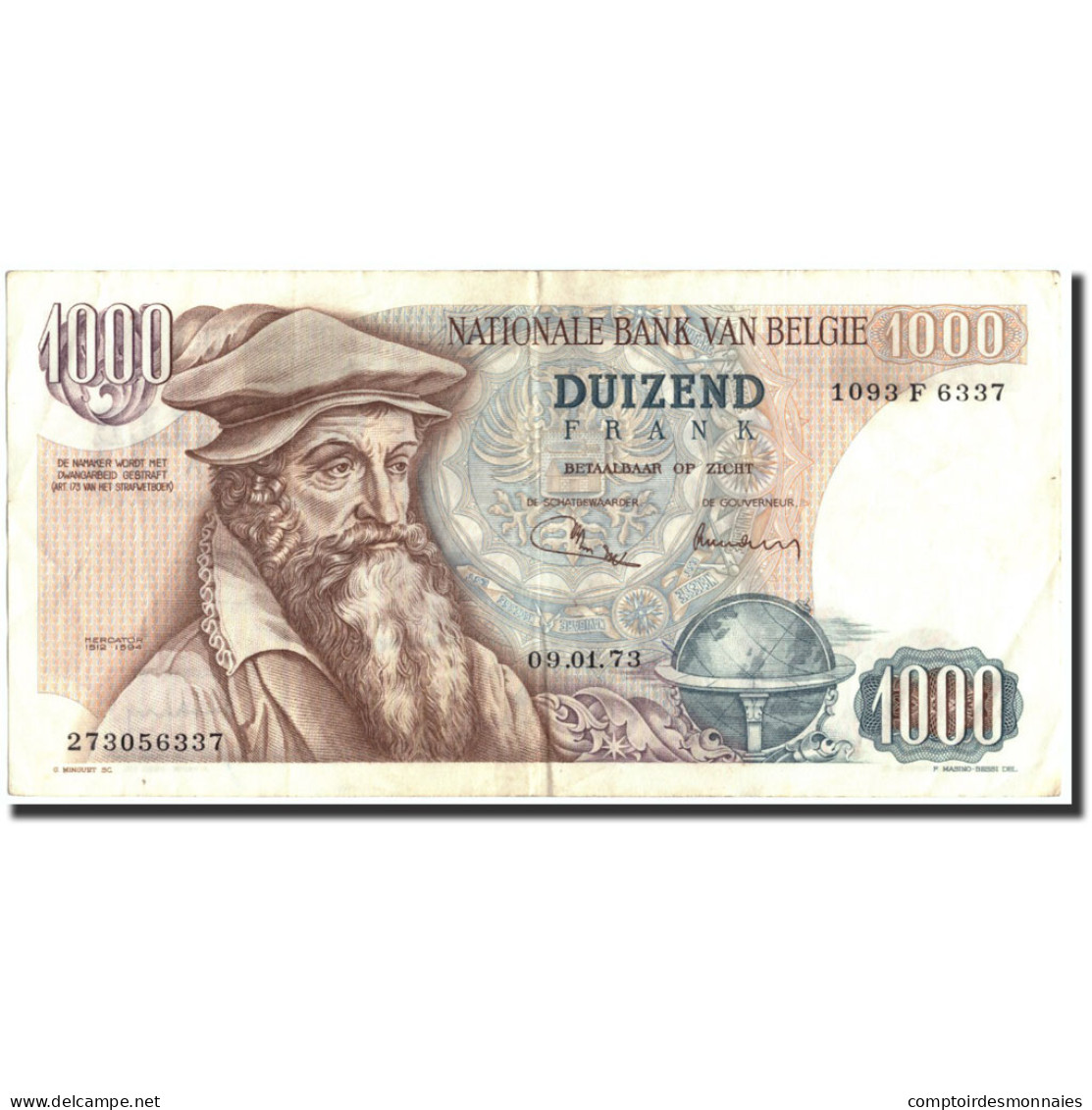 Billet, Belgique, 1000 Francs, 1973, 1973-01-09, KM:136b, TTB - 1000 Francs