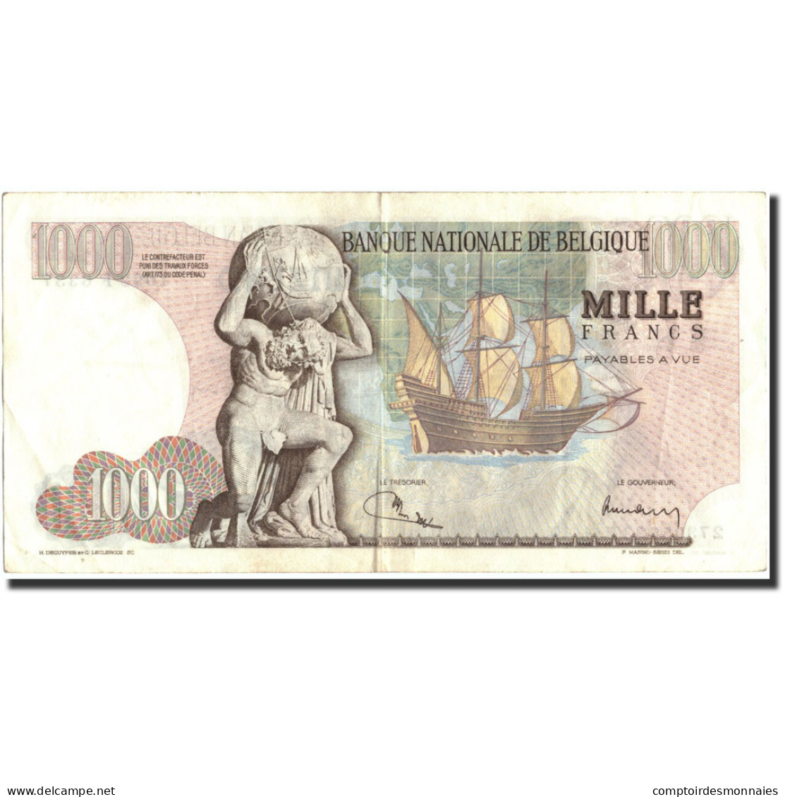 Billet, Belgique, 1000 Francs, 1973, 1973-01-09, KM:136b, TTB - 1000 Francos