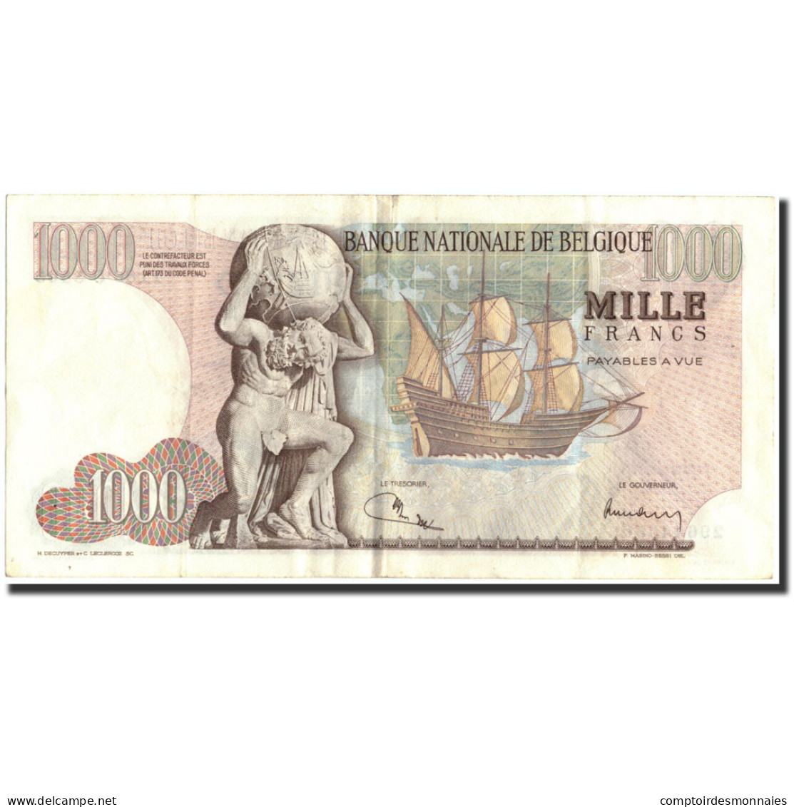 Billet, Belgique, 1000 Francs, 1973, 1973-02-21, KM:136b, TTB - 1000 Francs