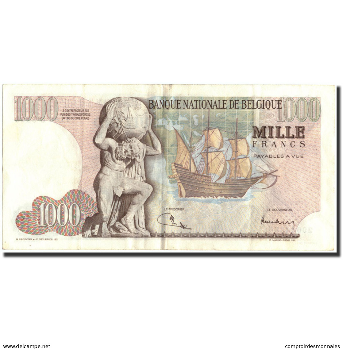 Billet, Belgique, 1000 Francs, 1973, 1973-02-21, KM:136b, TTB - 1000 Frank