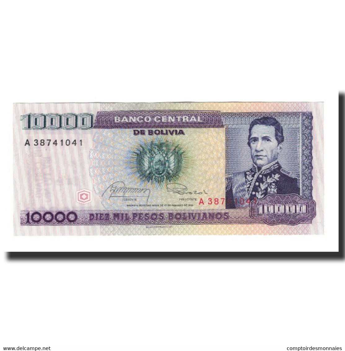 Billet, Bolivie, 1 Centavo On 10,000 Pesos Bolivianos, Undated (1987), KM:195 - Bolivië