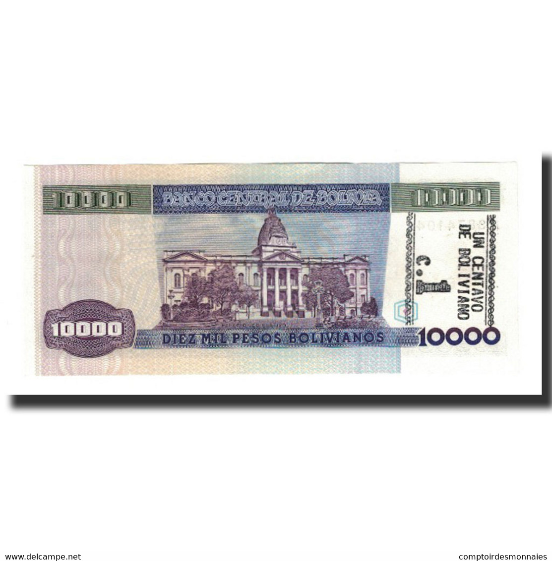 Billet, Bolivie, 1 Centavo On 10,000 Pesos Bolivianos, Undated (1987), KM:195 - Bolivia