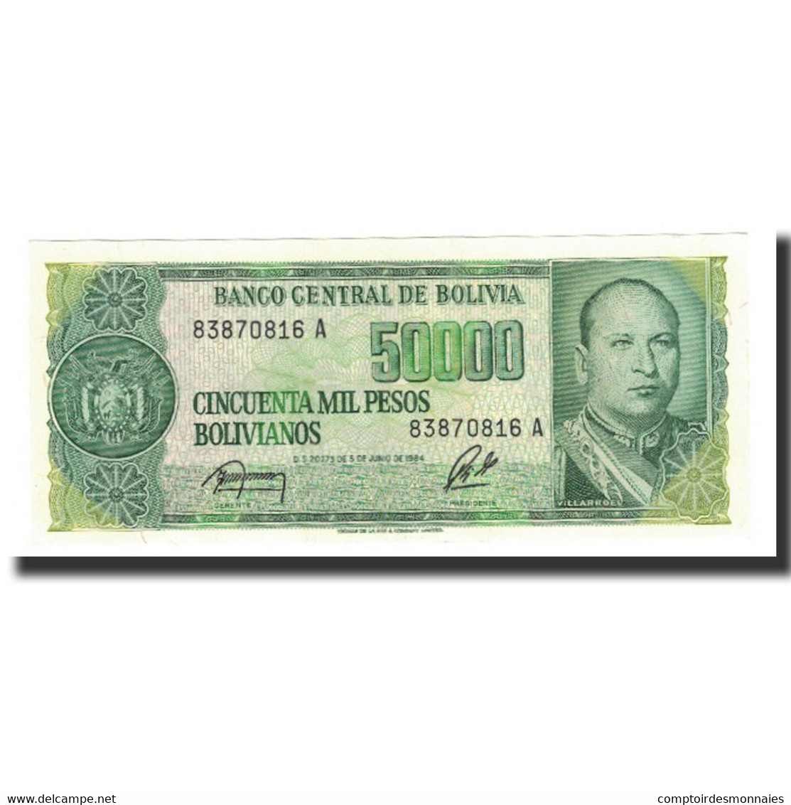 Billet, Bolivie, 5 Centavos On 50,000 Pesos Bolivianos, Undated (1987), KM:196 - Bolivia