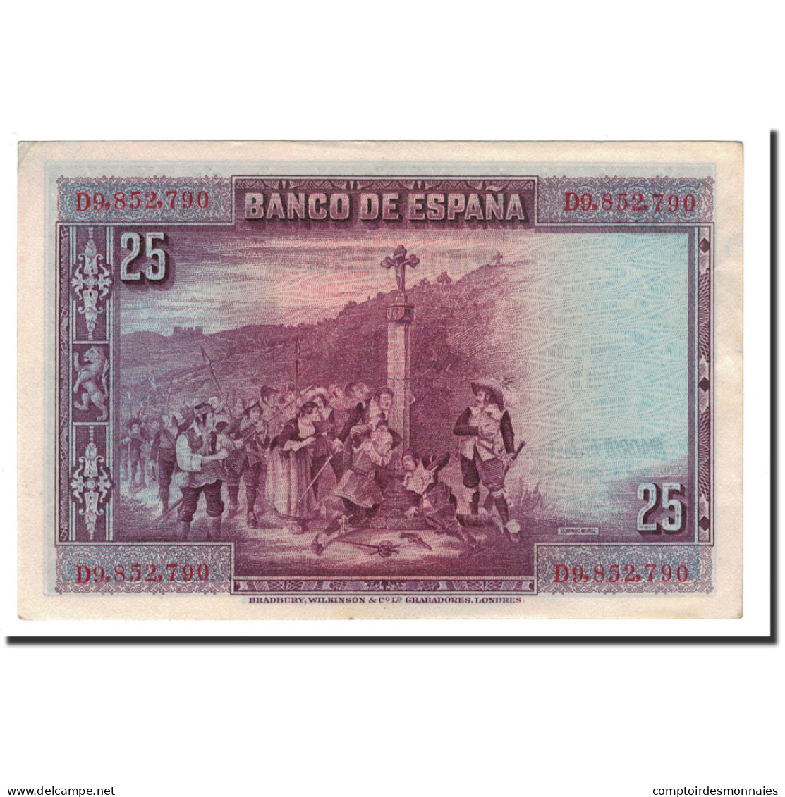 Billet, Espagne, 25 Pesetas, 1928, 1928-08-15, KM:74b, SPL - 1-2-5-25 Pesetas