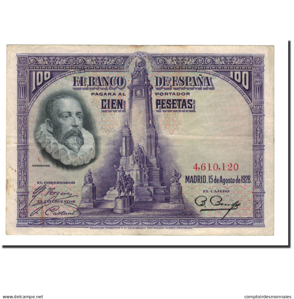 Billet, Espagne, 100 Pesetas, 1928, 1928-08-15, KM:76a, TTB+ - 100 Peseten