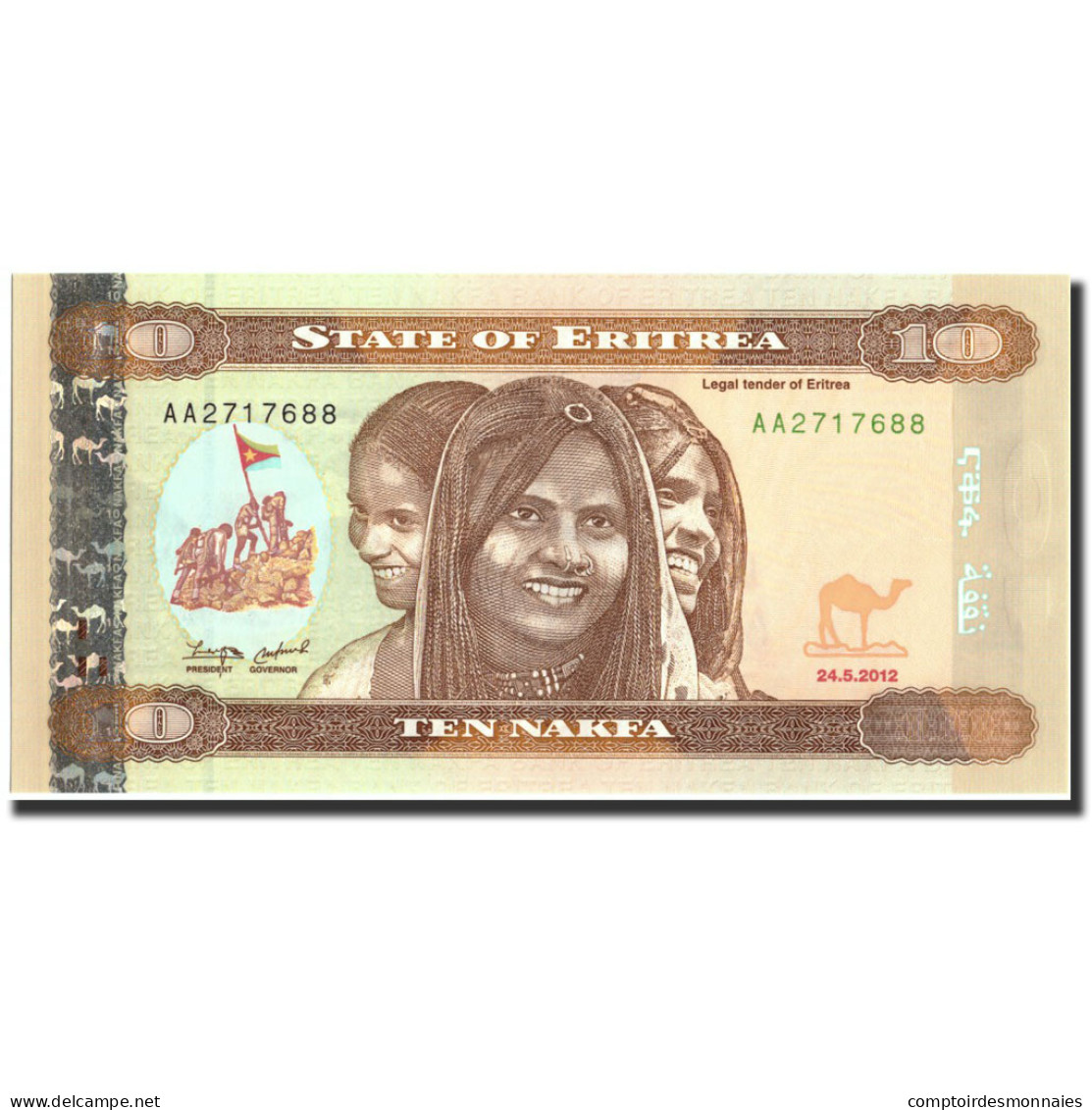 Billet, Eritrea, 10 Nakfa, 2012, 2012-05-24, KM:11, NEUF - Erythrée